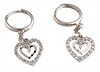 14k White Gold Fancy CZ Heart Earrings
