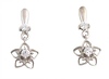 14k White Gold Fancy CZ Flower Earrings
