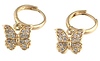 14k Yellow Gold Fancy CZ Butterfly Earrings