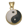 14K Gold Enamel Yin Yang Charm