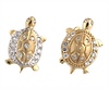14k Yellow Gold Fancy Turtle Earrings