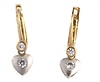 14k Yellow Gold Fancy Heart Earrings