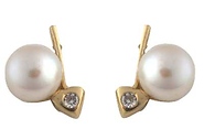 14k Yellow Gold Fancy Pearl Earrings