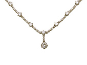 14k White Gold Fancy CZ Necklace