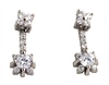 14k White Gold Fancy CZ Flower Earrings