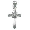 Fancy 14k White Gold Cubic Zirconia Cross 
