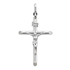 Large Classic 14k White Gold Crucifix Pendant