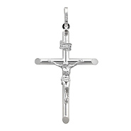 Large Classic 14k White Gold Crucifix Pendant