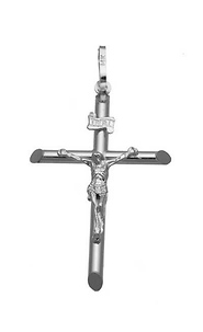 Fancy 14k White Gold Crucifix