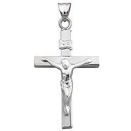 14k White Gold Crucifix