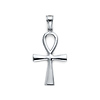 Large 14K White Gold Ankh Pendant
