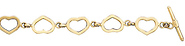 14k Yellow Gold Heart Shape Bracelet