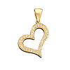 Yellow Gold CZ Heart Charm