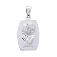 14K White Gold Praying Boy Charm