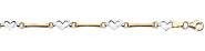 14k Two Tone Heart Bracelet