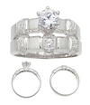 14k White Gold Ladies Wedding Ring Set