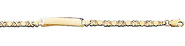 14K Two Tone Gold Baby ID Heart Bracelet