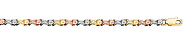 14k Tri Color Gold Fancy Flower Bracelet