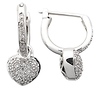 Heart Drop Pave Earrings