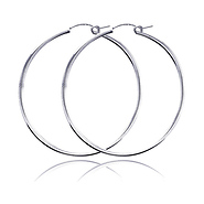 Medium Silver Hoops