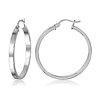 Flat Silver Hoops