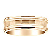 Milgrain and Carved Pattern 18K Yellow Gold Wedding Band