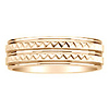 18K Yellow Gold Two Row Textured Wedding Ring