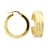 14K Two Tone Italian Hoop Earrings