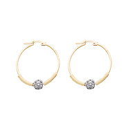 CZ Ball Hoop Earring