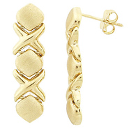 14K Yellow Gold XOXO Earrings