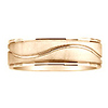 Wave Carved 14K Yellow Gold Brush Finish Wedding Band