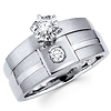 Round Diamond 14K White Gold Bridal Ring Set