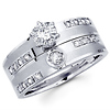14K White Gold Dulcea Round Diamond Wedding Ring Set