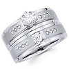 Round Diamond 14k Gold Wedding Rings