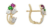 Tri Color Flower Earrings