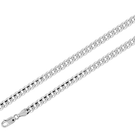 Men's 4mm Curb Cuban Link 18K White Gold Chain Necklace