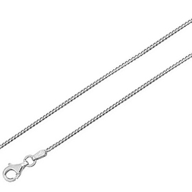 1mm Franco 18K White Gold Chain Necklace