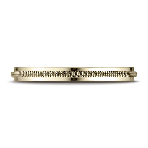 2mm Milgrain 14k Yellow Gold Wedding Ring