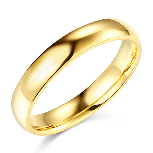 4mm Classic Light Dome Wedding Band - 14K Yellow Gold