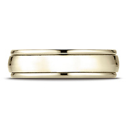 6mm Concave Low Domed Comfort Wedding Band by Benchmark Rings in 14K Yellow Gold