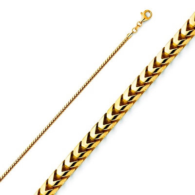 1mm 18K Yellow Gold Solid Franco Chain Necklace 16-30in