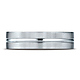 6mm Flat Striped Comfort-Fit Benchmark Wedding Ring in Solid 14K White Gold thumb 0