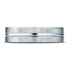 6mm Flat Striped Comfort-Fit Benchmark Wedding Ring in Solid 14K White Gold