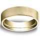 6mm Flat Brushed Comfort Fit 14K Yellow Gold Benchmark Wedding Band thumb 0