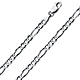 5mm 14K White Gold Solid Figaro Link Chain Necklace 16-30in thumb 0