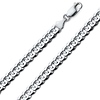7mm 14K White Gold Men's Solid Concave Curb Cuban Link Chain Necklace 18-30in