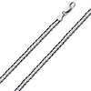 4mm 14K White Gold Men's Solid Concave Curb Cuban Link Chain Necklace 16-30in