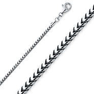 2mm 14K White Gold Solid Franco Chain Necklace 16-30in