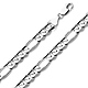 8mm Sterling Silver Solid Men's Figaro Link Chain Necklace 20-30in thumb 0