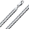 8mm 14K White Gold Men's Concave Curb Cuban Link Chain Necklace
